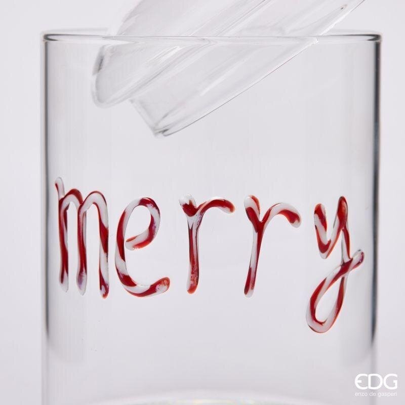 EDG Enzo De Gasperi Behälter Zylinder Merry Christmas Rot H16,5 Ø10 cm – Weihnachtsdeko
