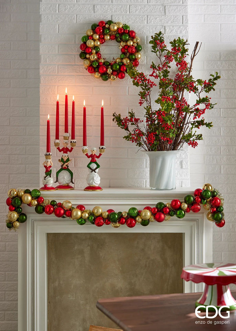 EDG Enzo De Gasperi Festone Natale PalleMix 100 Stk. L 150 Cm Multicolor