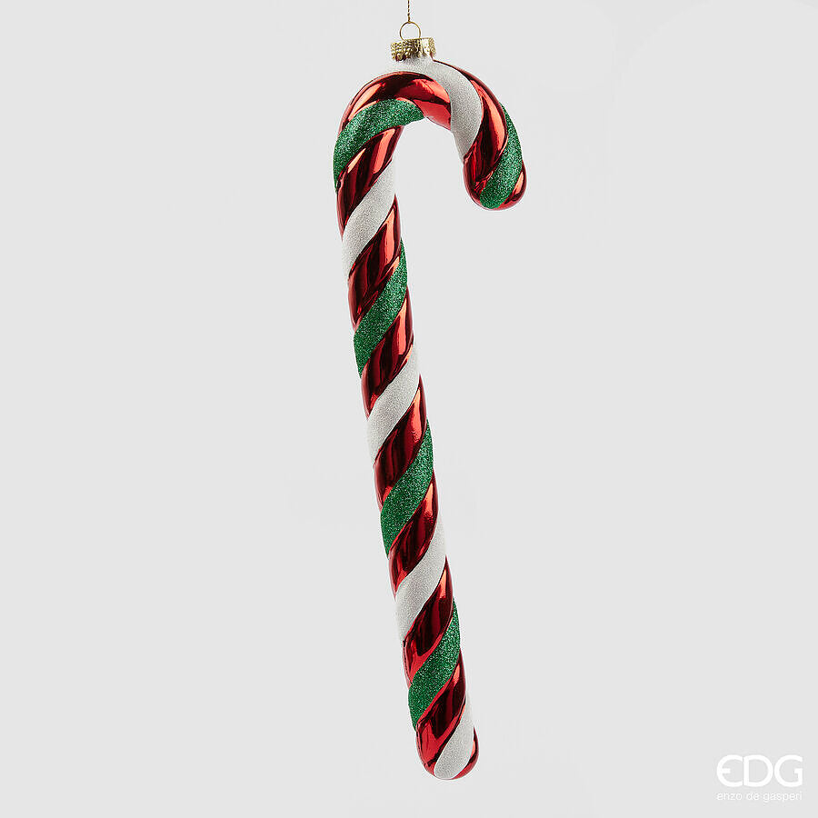 EDG Enzo De Gasperi Weihnachtsdeko Zuckerstange zum Aufhängen H 39 Cm Grün Rot