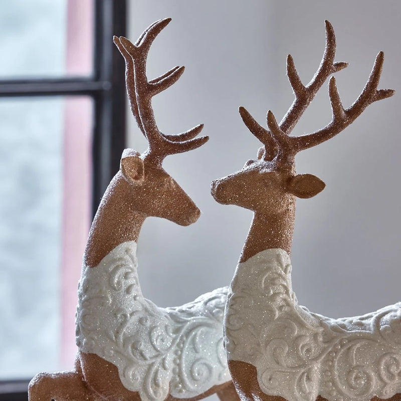 EDG Enzo De Gasperi Weihnachtsdeko Rentier Marzipan H 44 Cm L 27 cm L 11 Cm Haselnussfarben 1 St