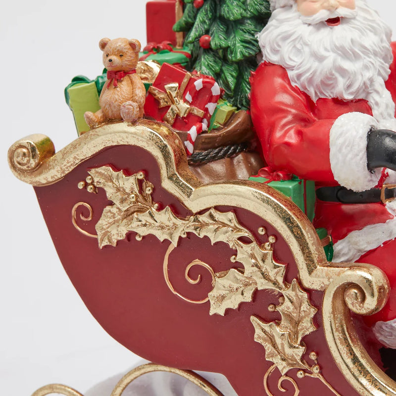 EDG Enzo De Gasperi Decoro Babbo Natale con Slitta H 39 Cm L 57 Cm L 17 Multicolor