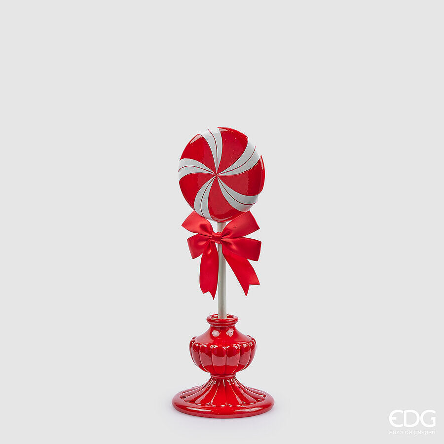 EDG Enzo De Gasperi Weihnachtsdekoration Bonbons-Buchsbaum H 43 Cm L 17 Cm L 17 Cm Weiß Rot