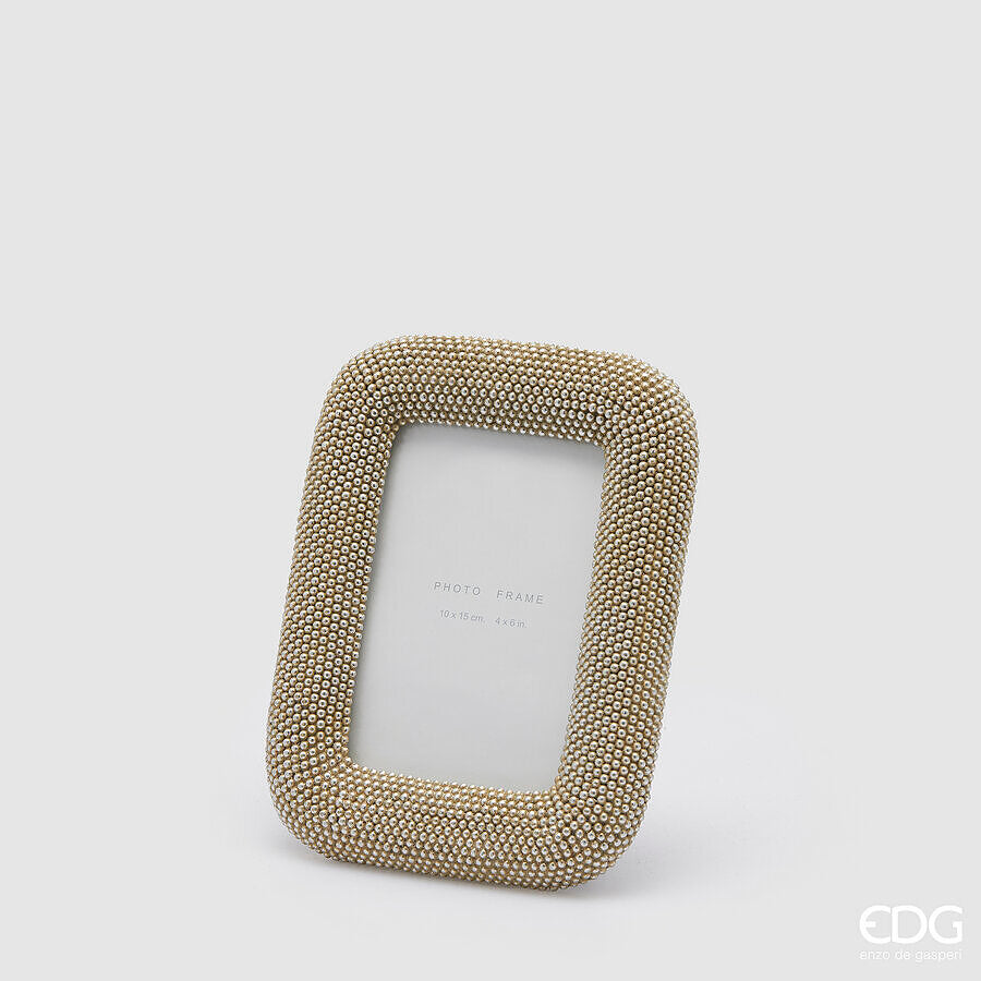 EDG Enzo De Gasperi Portafoto Perline Rettangolare H 21 Cm L 17 Cm Platinum