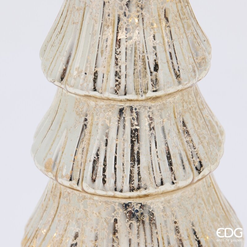 EDG Enzo De Gasperi Pino Twist Gold mit MicroLED und Bewegung H42 Ø11 cm – Weihnachtsdeko