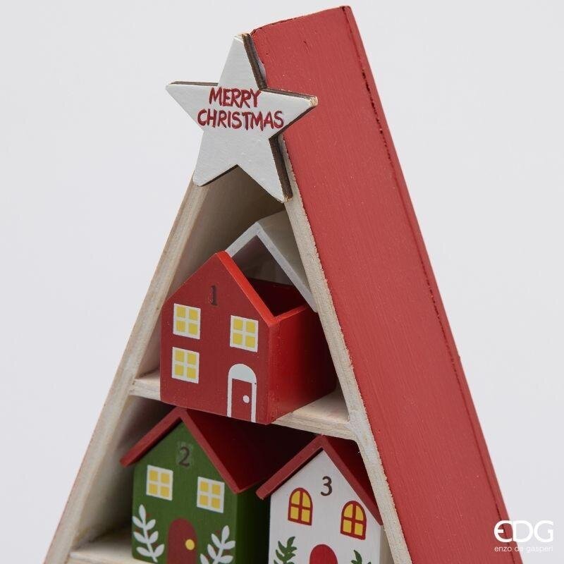 EDG Enzo De Gasperi Pino Avvento Natalizio H44,5 cm Bianco Rosso – Decorazione di Natale