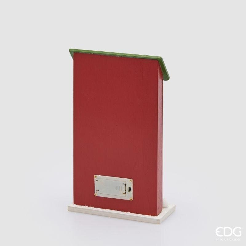 EDG Enzo De Gasperi Diorama Casetta Natalizia LED H27,5x16,5x7,5 cm Rosso Mix – Decorazione di Natale