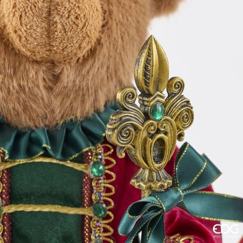 EDG Enzo De Gasperi Orso Soldatino Ass. Natalizio H60 cm Verde Rosso – Decorazione di Natale 1 Pz