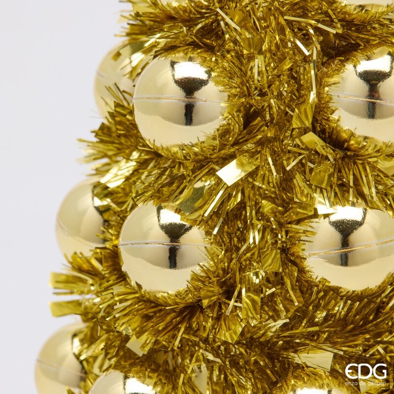 EDG Enzo De Gasperi Deko Kiefer mit Kugeln Gold H35 Ø13 cm – Weihnachtsdeko