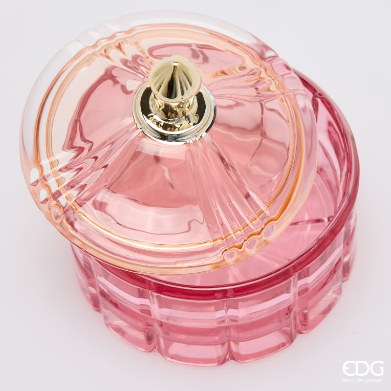 EDG Enzo De Gasperi Contenitore Decorativo Rotondo H10,5 Ø10,5 cm Rosa – Complemento d’Arredo