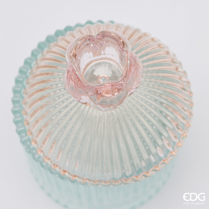 EDG Enzo De Gasperi Dekorativer Behälter Streifen Pink Mix H18,5 Ø10,5 cm – Weihnachtsdekoration