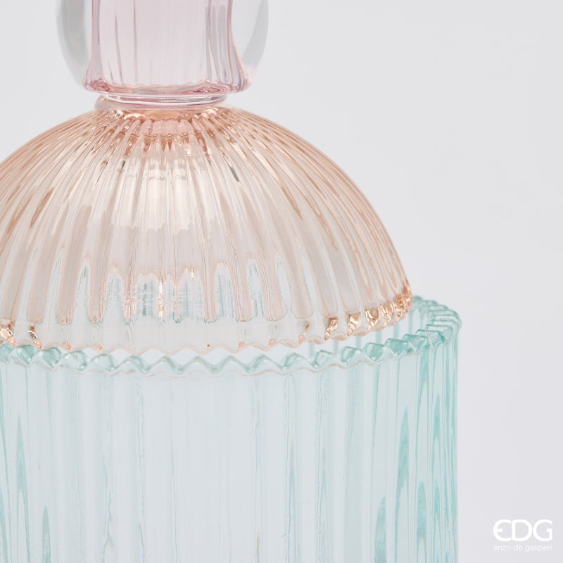 EDG Enzo De Gasperi Dekorativer Behälter Streifen Pink Mix H18,5 Ø10,5 cm – Weihnachtsdekoration