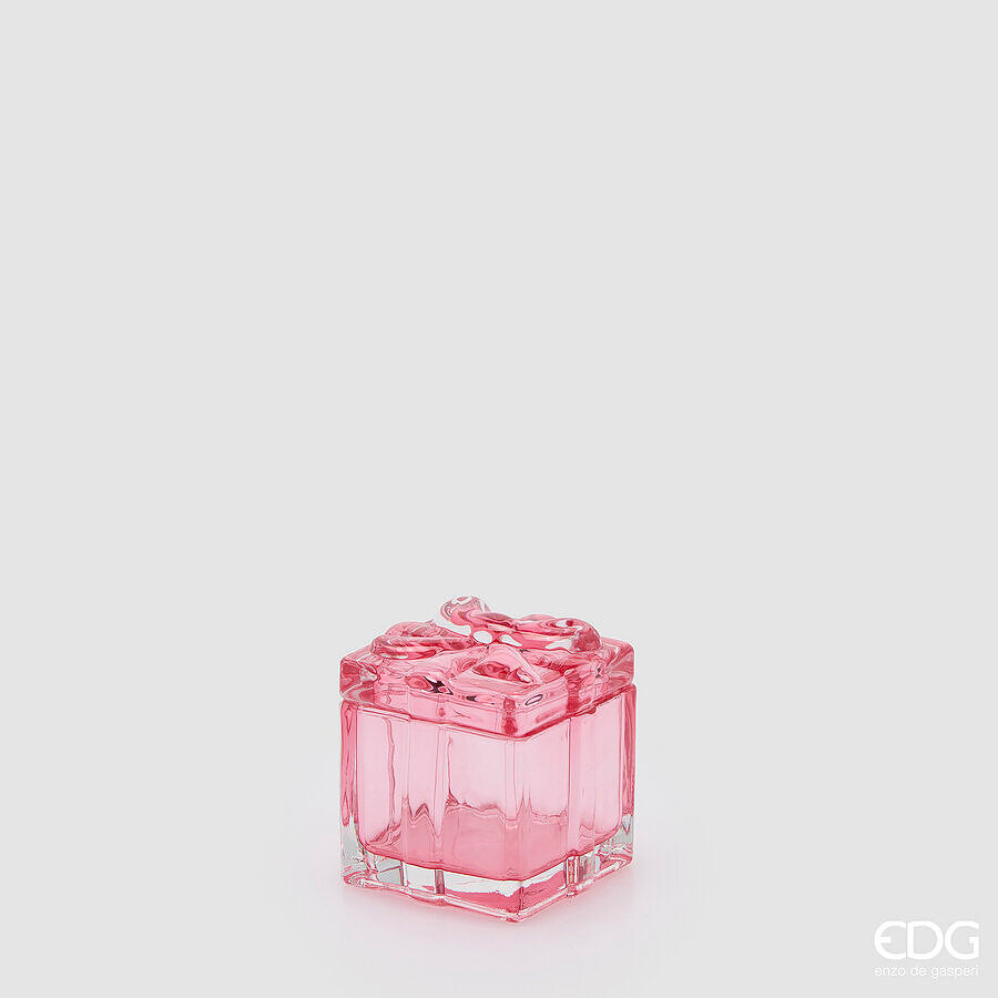 EDG Enzo De Gasperi Contenitore Decorativo Pacco Regalo Rosa H5 Ø6 cm – Decorazione di Natale