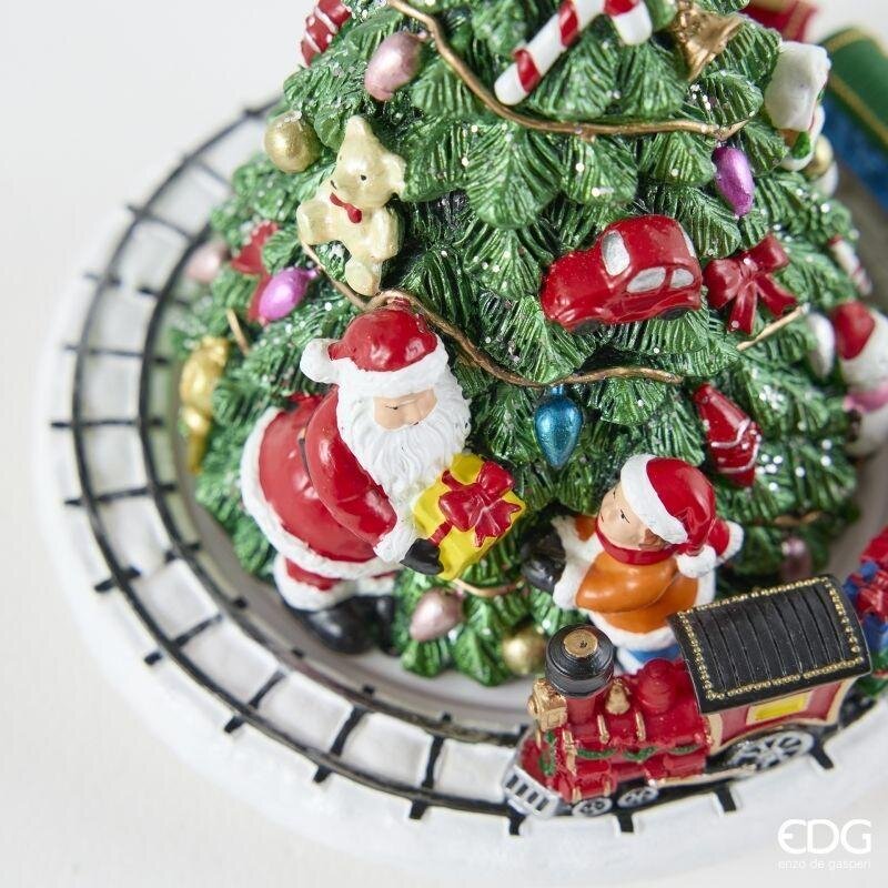 EDG Enzo De Gasperi Weihnachtskarussell Zug mit Kiefer H17 Ø15,5 cm Grün – Weihnachtsdekoration