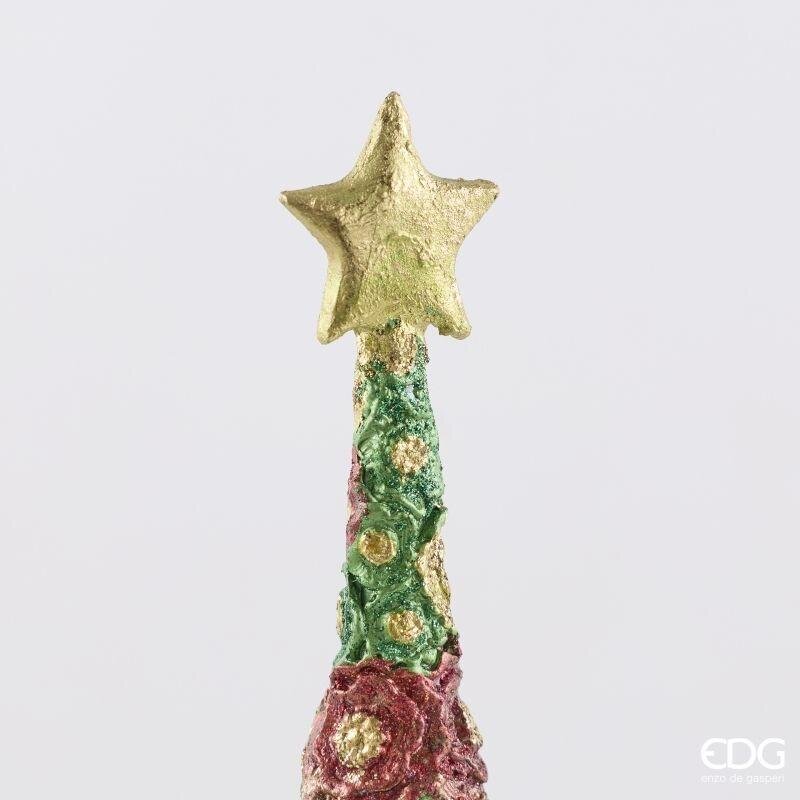 EDG Enzo De Gasperi Pino Decoglitter Green Red H47 Ø14 cm – Weihnachtsdekoration