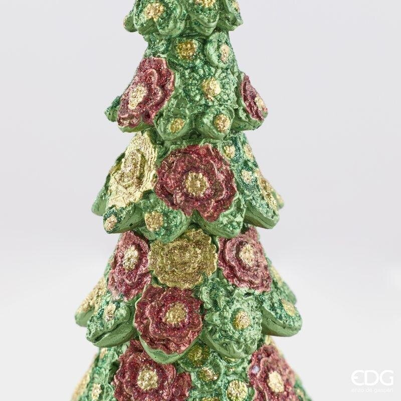 EDG Enzo De Gasperi Pino Decoglitter Green Red H47 Ø14 cm – Weihnachtsdekoration