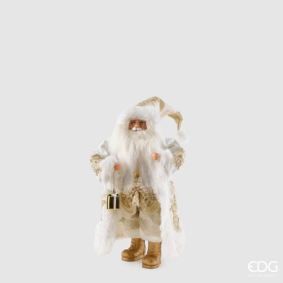 EDG Enzo De Gasperi Decoro Babbo Natale White Gold H46 cm – Weihnachtsdekoration