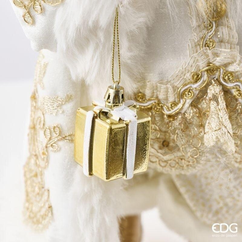 EDG Enzo De Gasperi Decoro Babbo Natale White Gold H46 cm – Weihnachtsdekoration