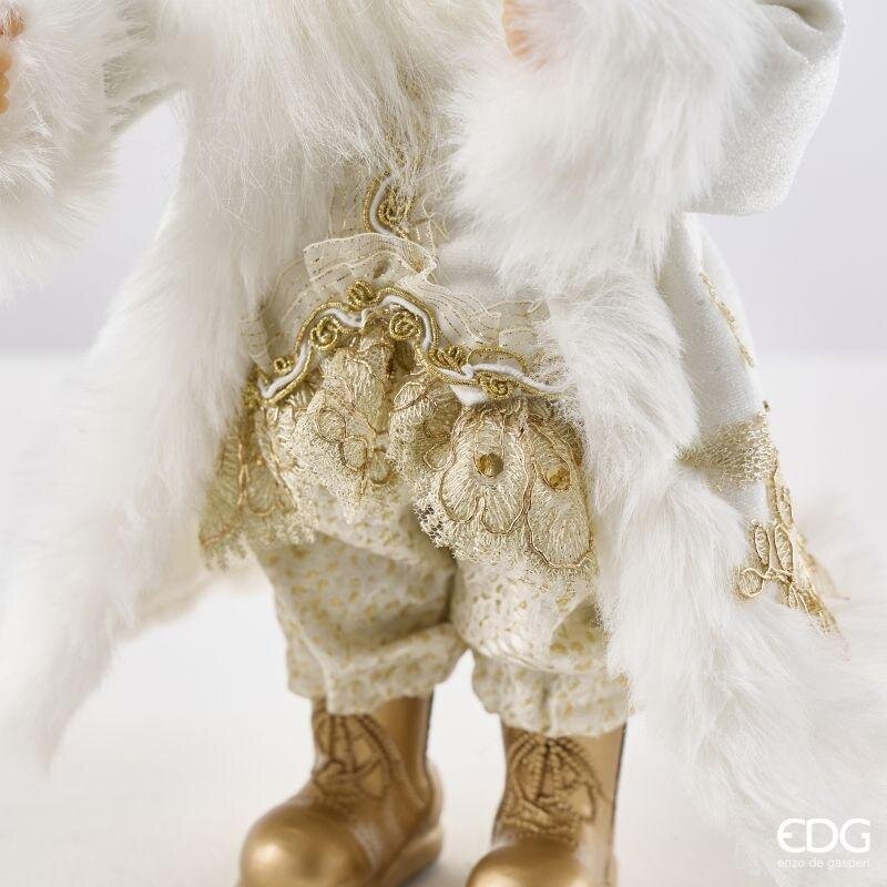 EDG Enzo De Gasperi Weihnachtsdeko Weihnachtsmann White Gold H31 cm – Weihnachtsdekoration