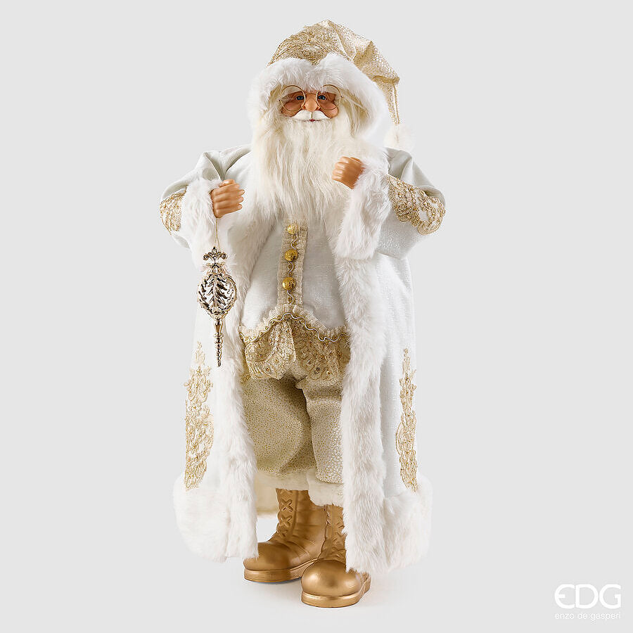 EDG Enzo De Gasperi Decoro Babbo Natale White Gold H82 cm – Weihnachtsdekoration
