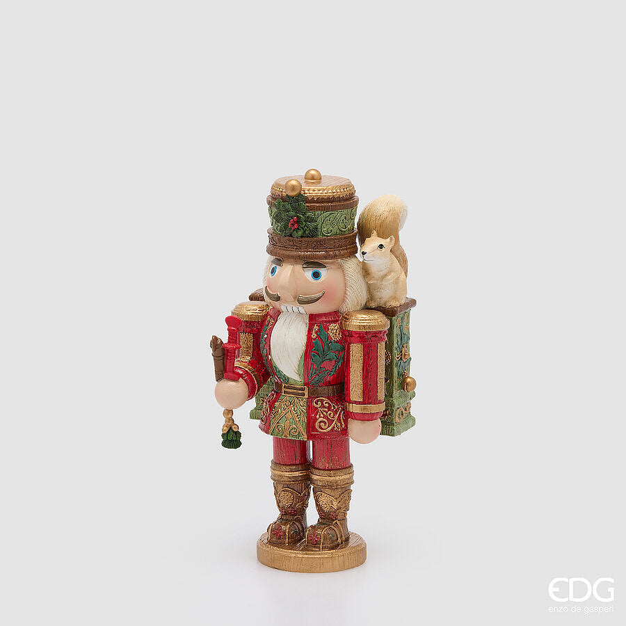 EDG Enzo De Gasperi Decoro Soldatino Verde e Rosso 14x12xH30 cm – Decorazione di Natale