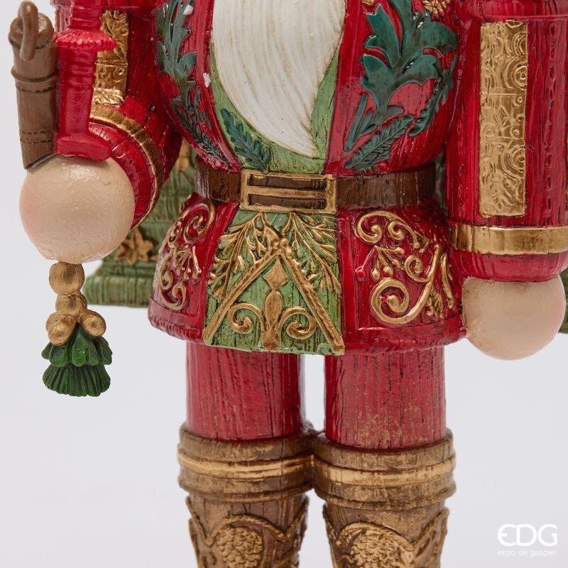 EDG Enzo De Gasperi Decoro Soldatino Verde e Rosso 14x12xH30 cm – Decorazione di Natale