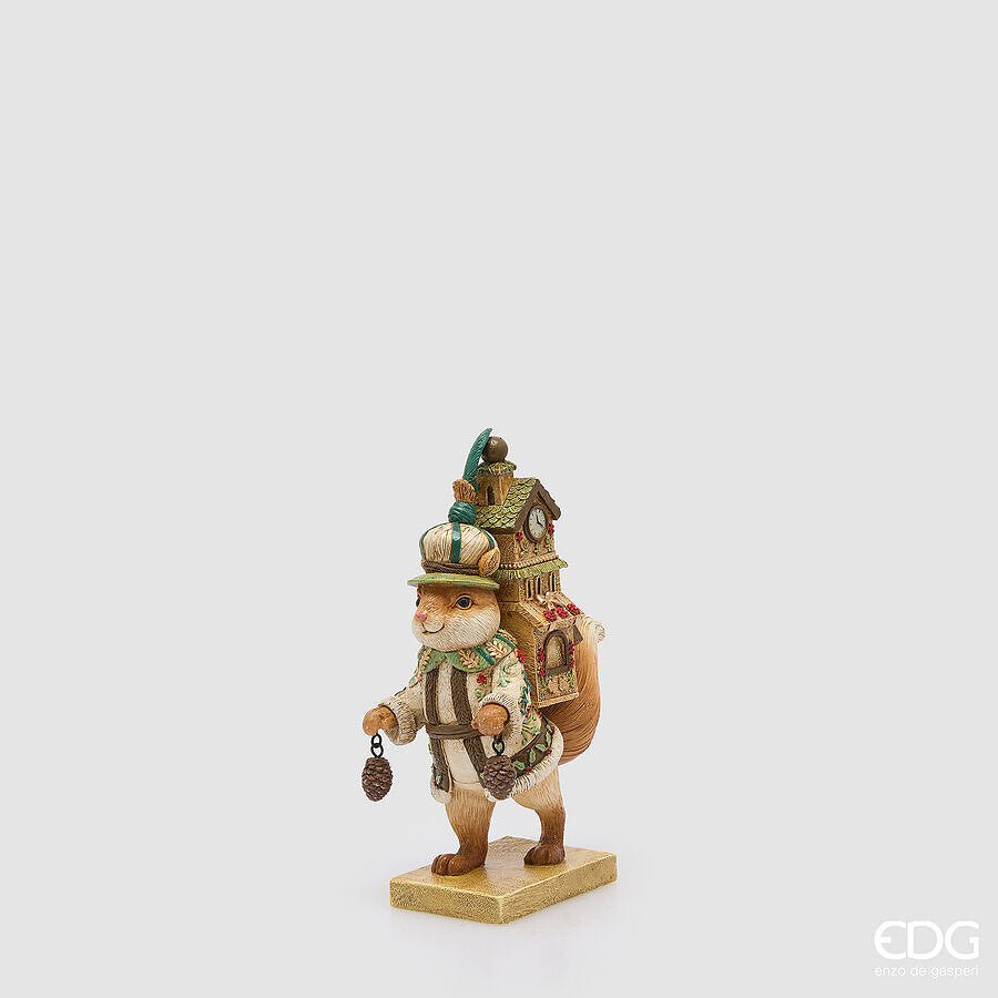 EDG Enzo De Gasperi Scoiattolo Natalizio H22x9x15 cm Nocciola – Decorazione di Natale