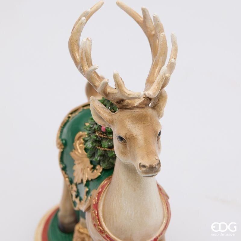 EDG Enzo De Gasperi Renna Natalizia con Pino H25 cm Multicolor – Decorazione di Natale