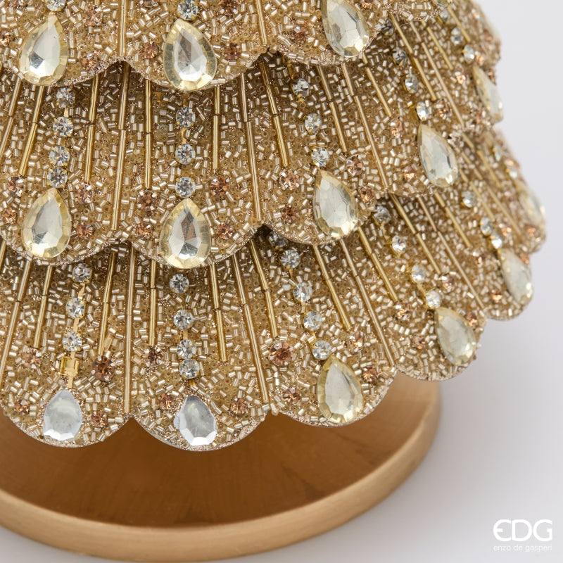 EDG Enzo De Gasperi Pino Natalizio con Gemme H46 Ø21 cm Oro Chiaro – Decorazione di Natale