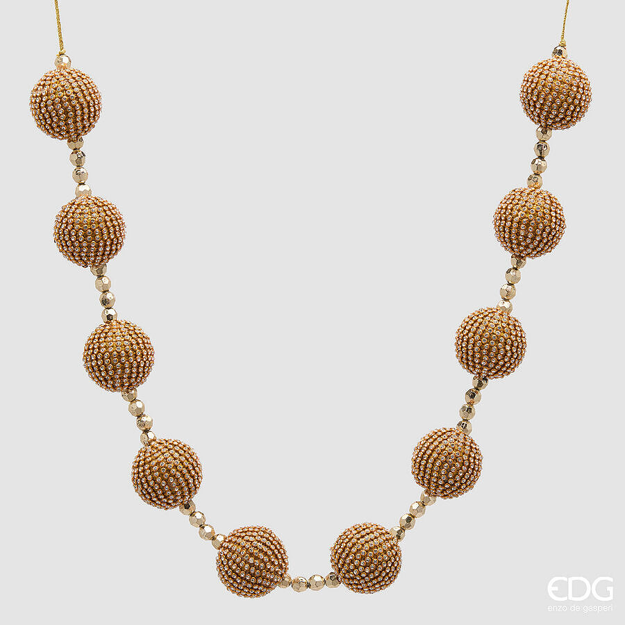 EDG Enzo De Gasperi Festone Pallagemme Gold L70 cm – 10 Elementi Decorazione di Natale