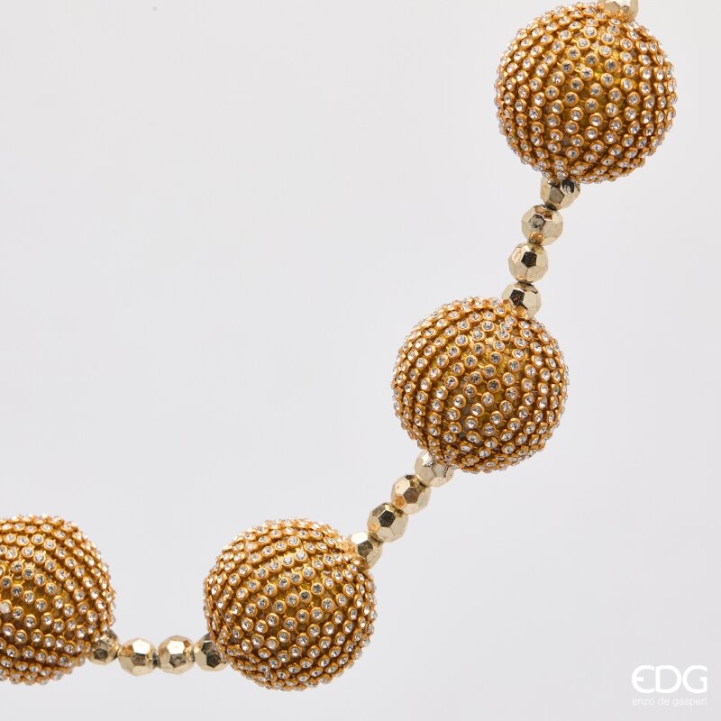 EDG Enzo De Gasperi Festone Pallagemme Gold L70 cm – 10 Elementi Decorazione di Natale
