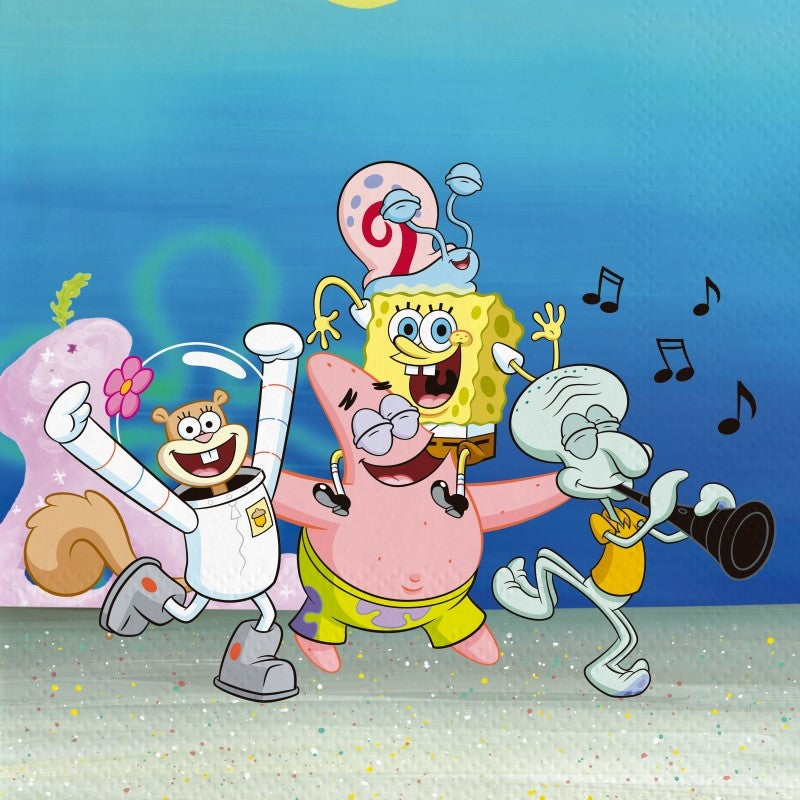 big party big party tovaglioli carta spongebob 33 x 33 cm cf 20 pz ean 8435743003339