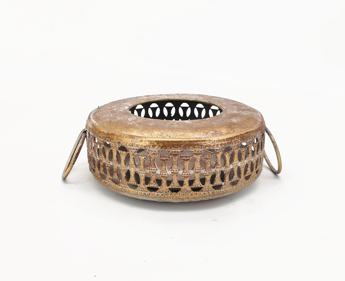 Vimin Box Lanterna Circolare Bassa Traforata H 12 Cm D 14,20 Cm