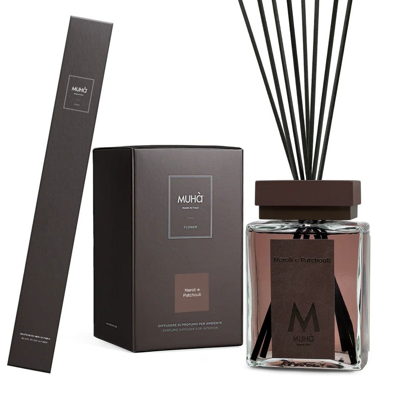 Muhà Luxe Perfume Raumdiffusor mit Neroli- und Patchouli-Stäbchen 1.000 ml
