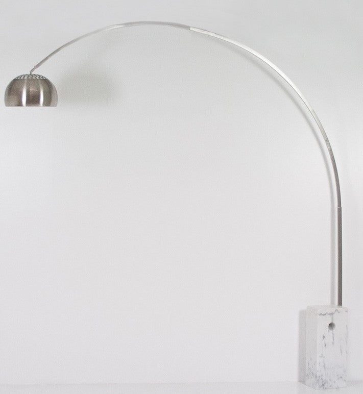 sigerico sigerico lampada da terra base marmo bianco paralume satinato