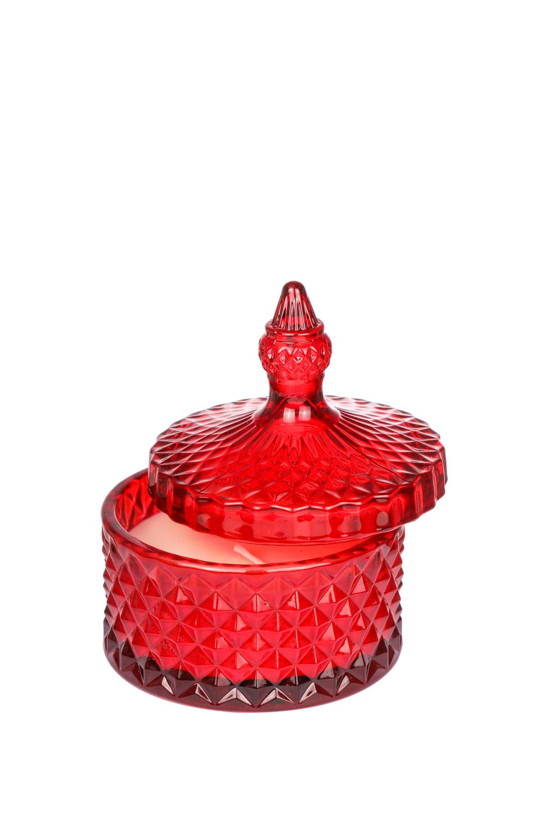 ARPIMEX Glastopf mit Wachs D 10,5 cm H 13 cm Bonbonniere Rot