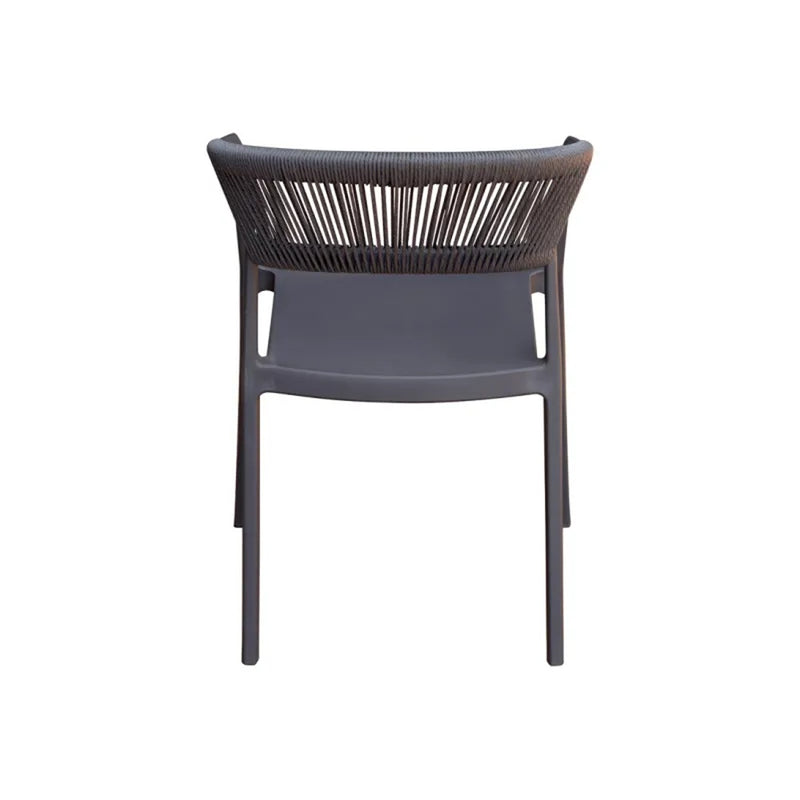 Moia Greenwood Poltrona Stuhl Lion aus Polypropylen mit anthrazitfarbenem Seil – stapelbarer UV-beständiger Outdoor-Stuhl