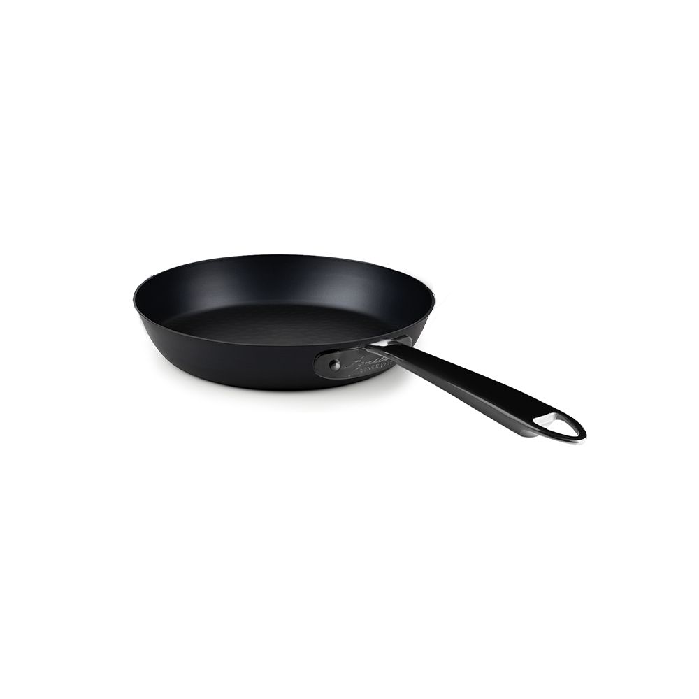 AGNELLI Padella ferro nitrurato con 1 Manico Inox Pvd Nero D 28 Cm