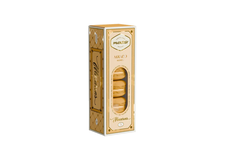 Maxtris 5 Macarons mit Mangogeschmack, glutenfrei – Französisches Feingebäck 70 g