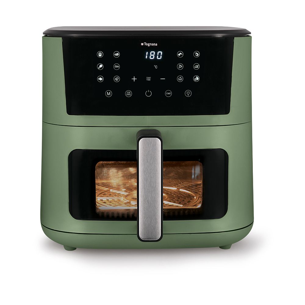 Tognana Iridea Friggitrice ad Aria 10 Litri Verde con Doppia Resistenza – Friggitrice ad Aria per Cottura Pratica e Veloce