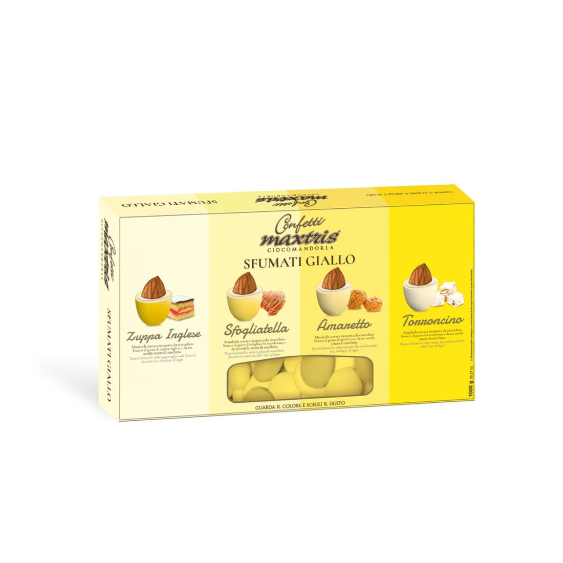 Maxtris Dragees Schokoladenmandel Farbverlauf Gelb 1 Kg