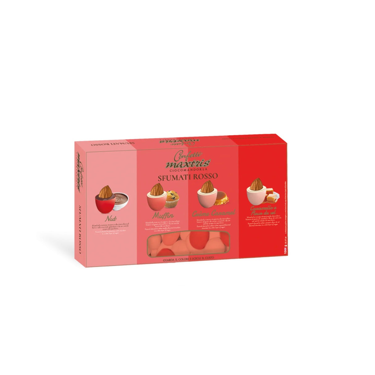 Maxtris Confetti Schokoladenmandel Roter Farbverlauf 1 Kg