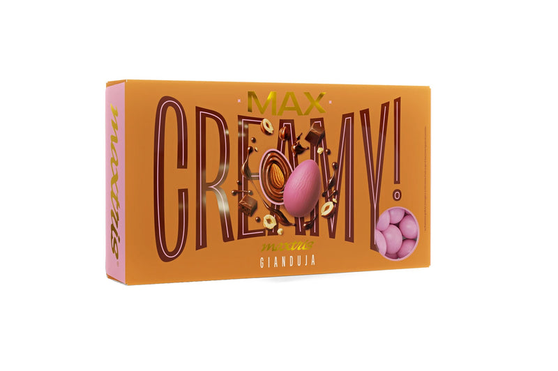 Maxtris Dragees Creamy Max Gianduia Rossi 1 kg – Dragees mit Gianduia-Geschmack für Hochzeiten, Zeremonien, Feste und Dragée-Boxen