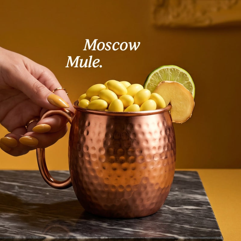 Maxtris Dragees Mixology Moscow Mule 500 g – Gelbe Dragees aus weißer Schokolade mit Füllung im Moscow Mule-Geschmack für Feste und Events