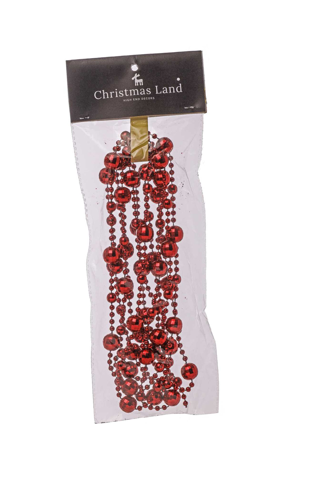 ARPIMEX Weihnachtsperlenkette Kunststoff D 14 Mm 2,7 M Rot