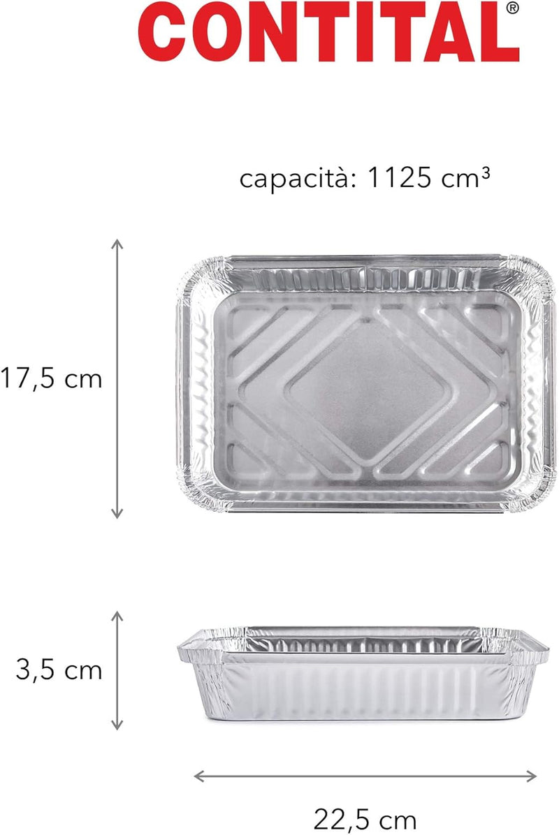Contital Aluminiumcontainer R29L 4 Portionen 225 x 175 mm 100 Stk.