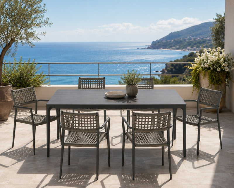 Moia Greenwood Alghero Outdoor-Tisch Anthrazit Feinsteinzeug Grau 180×90 cm