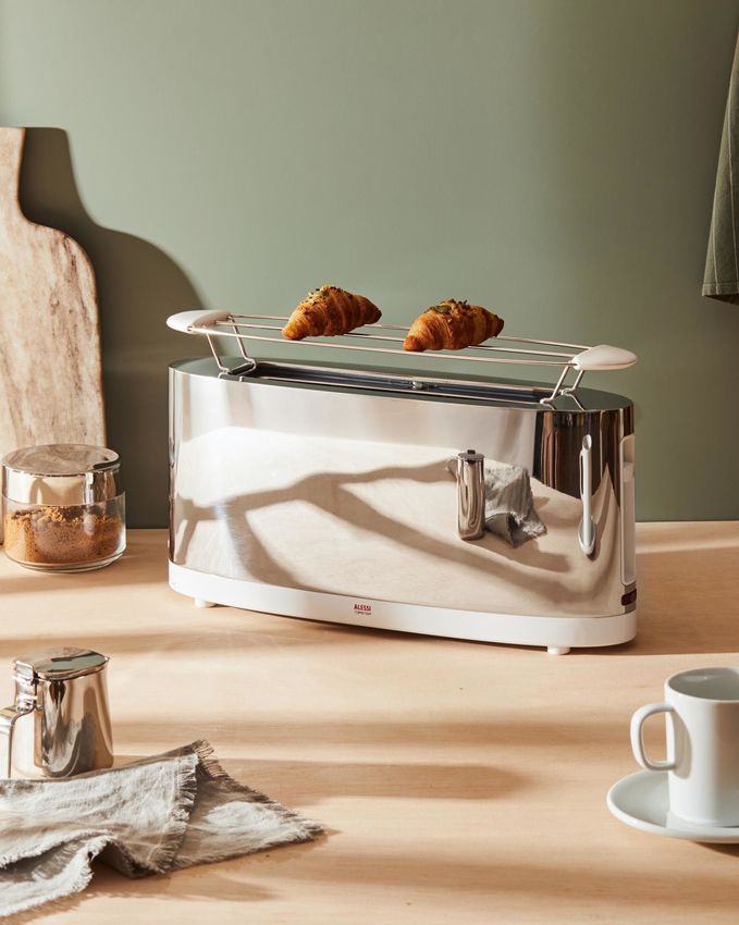 Alessi Toaster mit Brötchengrill Weiß