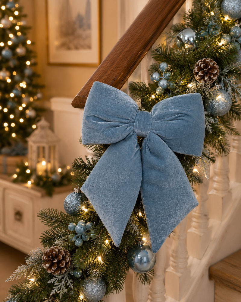 ARPIMEX Weihnachtsschleife Samt 13,5 x 10 cm Blau