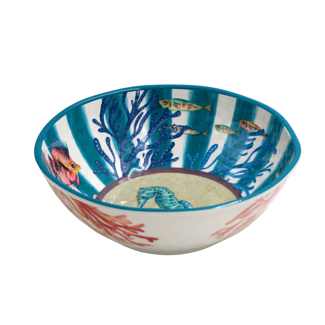 ROSE & TULIPANI Litorale Salatschüssel D 28 Cm Seepferdchen Melamin