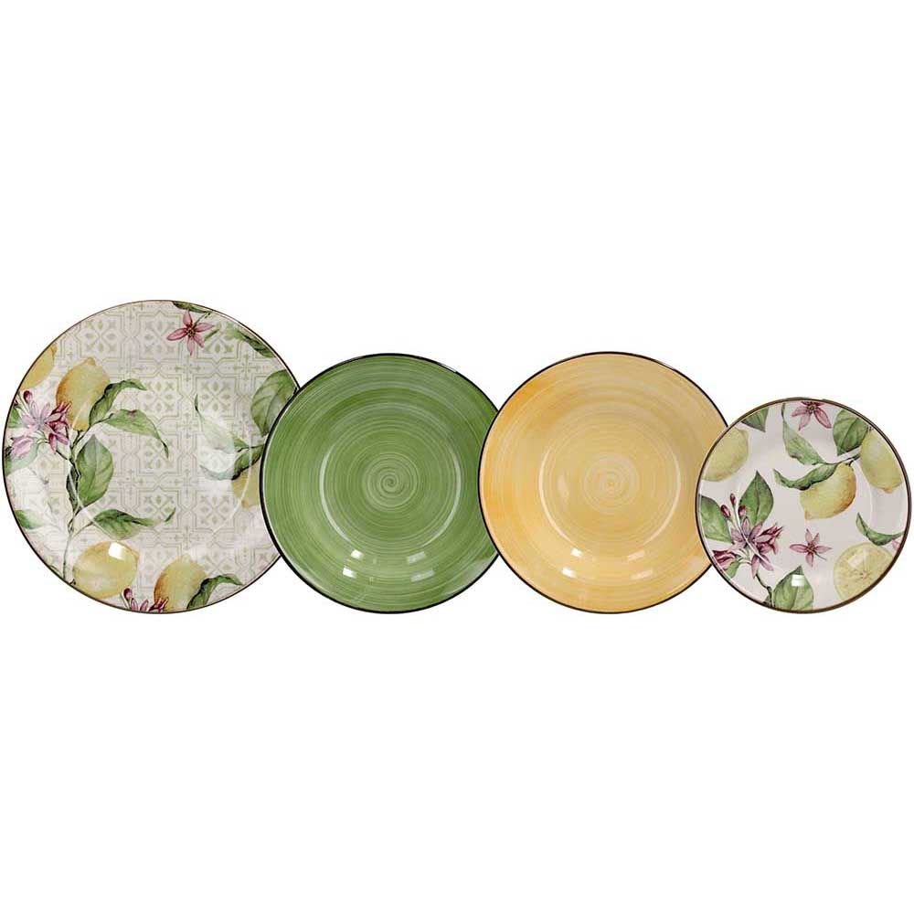 Tognana Vela Zagara Servizio Piatti 18 Pezzi in Gres Porcellanato Multicolor – Set Tavola Completo per 6 Persone